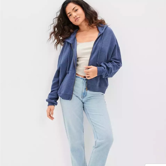 NWT AE Zip-Up Hoodie COLOR MAVY SIZE SMALL - Picture 6 of 7